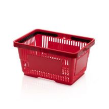 Plastový nákupní košík červený - 30 kg nosnost - 440x300x230 mm