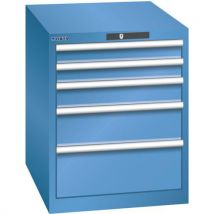 Dílenská zásuvková skříň LISTA, 564x725x700 mm, 5 zásuvek, modrá,