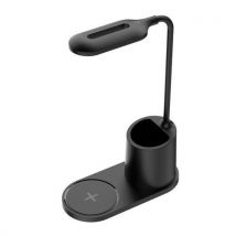 LED stolní lampa Platinet 3W, bezdrátové nabíjení, černá,