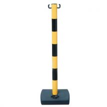 Plastový zahrazovací sloupek Tao, výška 90 cm, černý/žlutý, Manutan