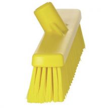 Smeták s tvrdým/měkkým vláknem Vikan, bez tyče, 410 mm, žlutá Manutan