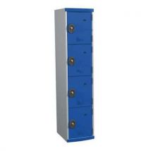Acial Montovaná šatní skříň Optimum, 4 boxy, šedá/modrá, Manutan