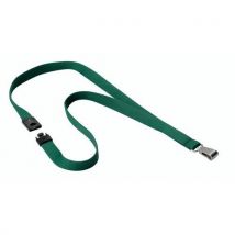 Durable Textilní šňůrka na krk s karabinou, barva zelená Manutan