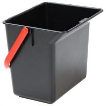 Plastový úklidový kbelík Manutan Expert, 6 l, černý/červený,