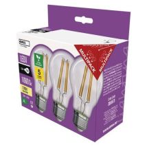 Emos LED žárovka Filament A60, patice E27, 5 W, teplá bílá, 3 ks Manutan