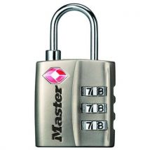 Visací kombinační zámek Master Lock TSA, nikl, Manutan