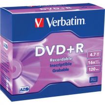 Verbatim DVD+R 4,7 GB 16x, AZO, slim box, 5 ks, Manutan