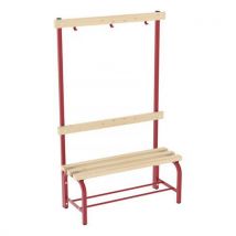 Lavice Lisa s věšákovou stěnou, 100 cm, červená Manutan