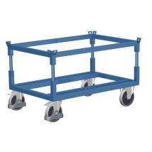 Variofit Transportní plošina s nástavbou na palety, do 1 200 kg, 127 x 87 x 72 cm, modrá Manutan