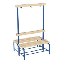 Lavice Lisa s věšákovou stěnou, 100 cm, oboustranná, modrá Manutan