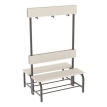 Lavice Nela s věšákovou stěnou, oboustranná, 100 cm, hnědá Manutan