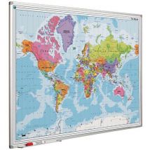 Smit Visual Zeměpisná mapa světa, 90 x 120 cm, magnetická, Manutan