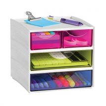 CEP Přihrádkový modul MyCube mini, 4 přihrádky, šedý/barevný, Manutan