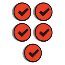 Kulatý magnet s háčkem Smit Visual, červený Manutan