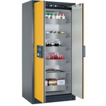 Skříň na hořlaviny Asecos, 1953 x 893 x 615 mm, nerez, 6 výsuvných záchytných polic, 19 l, antracit/žlutá,