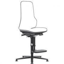 Pracovní antistatická ESD židle Bimos Neon 9571E s kluzáky, s podnožkou, synchronní mechanismus, šedá/šedá Manutan