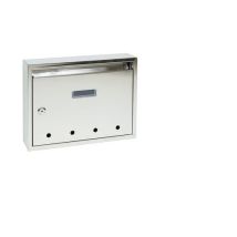Modulová nerezová poštovní schránka se stříbrným povrchem - 320x240x60mm - odolná a prostorná