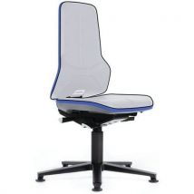 ESD rám dílenské židle Bimos 9570E s opěradlem pro Bimos Neon, synchronní mechanismus, kluzáky, šedá, Manutan
