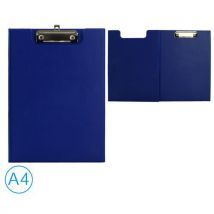 Psací podložka s klipem LUMA, uzavíratelná, A4, modrá Manutan
