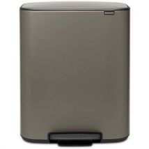 Odpadkový koš s nožním pedálem Bo 2 x 30 l Brabantia platinový Manutan