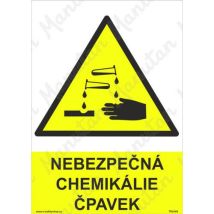Nebezpečná chemikálie čpavek, samolepka 210 x 297 x 0,1 mm A4 Manutan