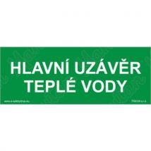 Hlavní uzávěr teplé vody - plast 210x80x0,5 mm - mechanický, odolný