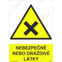Nebezpečné nebo dráždivé látky, plast 297 x 420 x 0,5 mm A3 Manutan