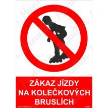 Zákaz jízdy na kolečkových bruslích, plast 297 x 420 x 0,5 mm A3, Manutan