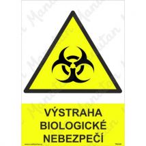 Výstraha biologické nebezpečí, plast 210 x 297 x 0,5 mm A4, Manutan