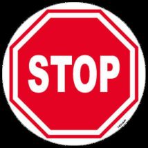 Señalización de suelo Stop - 300 mm - Vinilo Adhesivo Rojo/Blanco - Novap