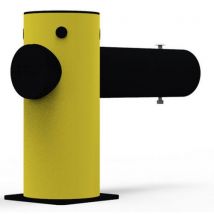 Poste para Tráfico Permanente - Polietileno Negro/Amarillo - 490mm Altura - Barrera Exterior/Interior - D-Flexx