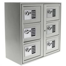 Viso - Caja fuerte con cerradura digital de 6 compartimentos