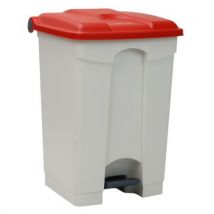Manutan Expert - Contenedor step-on blanco y rojo 45 l - manutan