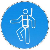 Manutan Expert - Señal - arnés de seguridad obligatorio - pvc - 200 mm