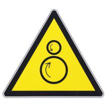 Señal de Peligro Rodillos Contrarrotantes - Adhesivo 10 cm - Triángulo ISO 7010 - Manutan Expert