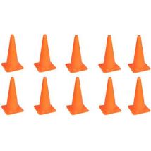 Cono de Señalización de Seguridad - 50 cm - Lote de 10 - Naranja - Alta Visibilidad - Manutan Expert