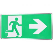 Manutan Expert - Señal de salida de emergencia flecha der. Adhes. 400×200 mm