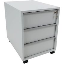 Cajonera Móvil Gris 3 Cajones Misao - Melamina Cerradura 56x42.8x60cm - Oficina y Teletrabajo - Manutan Expert