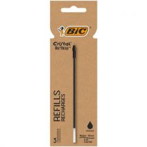 BIC - Recargas de bolígrafo punta media negro bic cristal re’new