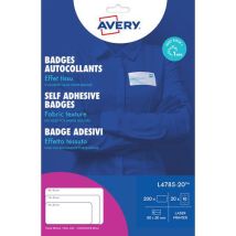 Avery - Portatarjetas adhesivo en textil blanco 80x50mm