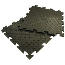 Plastex - Lote de 16 baldosas de pvc plastex chex de 50 x 50 cm negro