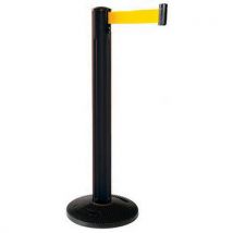 Beltrac - Poste de balizado exterior poste negro correa amarilla