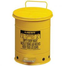 Justrite - Cubo de basura amarillo para desechos de ace