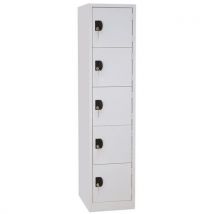 Manutan Expert - Taquilla con 5 casilleros gris/gris - 400 mm de ancho - cerradura con llave