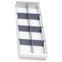 Kit Separadores Cajón 145x65mm - 1 Longitudinal 3 Transversales - Montado Reciclable - Manutan Expert