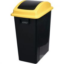 Probbax - Cubo de basura de plástico 70 % reciclado con tapa amarilla