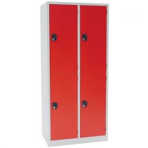 Manutan - Taquilla 4 puertas 180x80x50 gris/rojo