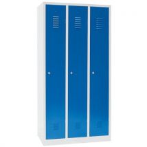 Manutan - Vestuario industria limpia 3 compartimentos/base en gris/blanco + cerradura con llave
