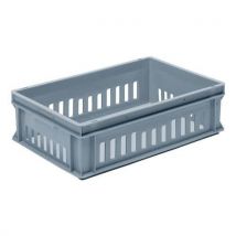 UTZ - Contenedor de 30 l paredes caladas fondo macizo gris 600 x 400 x 170 mm