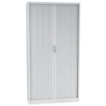 Armario Alto con Persianas - 100x195cm Gris Claro - 4 Baldas 45kg - Cierre con Llave - Montado - Manutan Expert